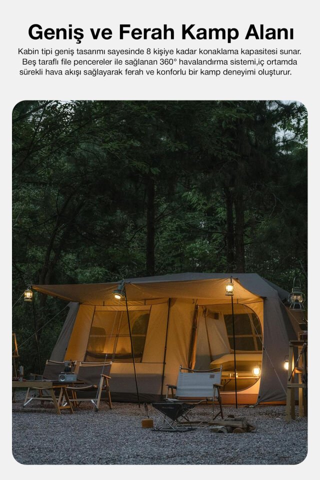 Su Geçirmez Gölgeli Kamp Çadırı