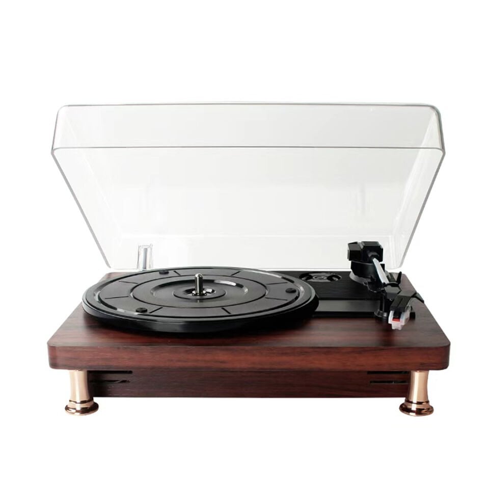 Vintage Ahşap Bluetooth Plak Çalar