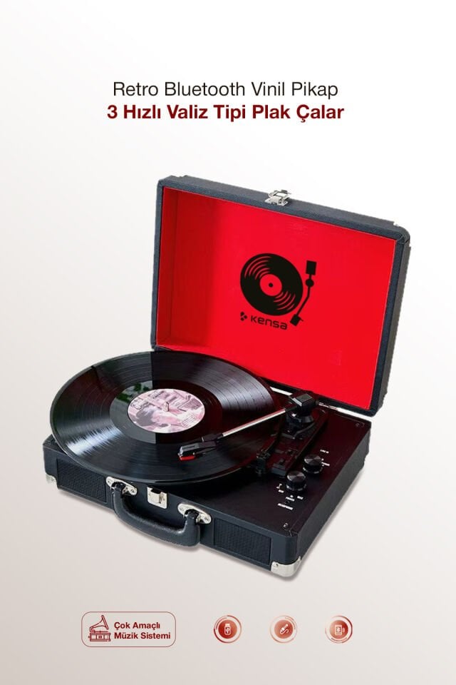 Valiz Tipi Vinil Plak Çalar