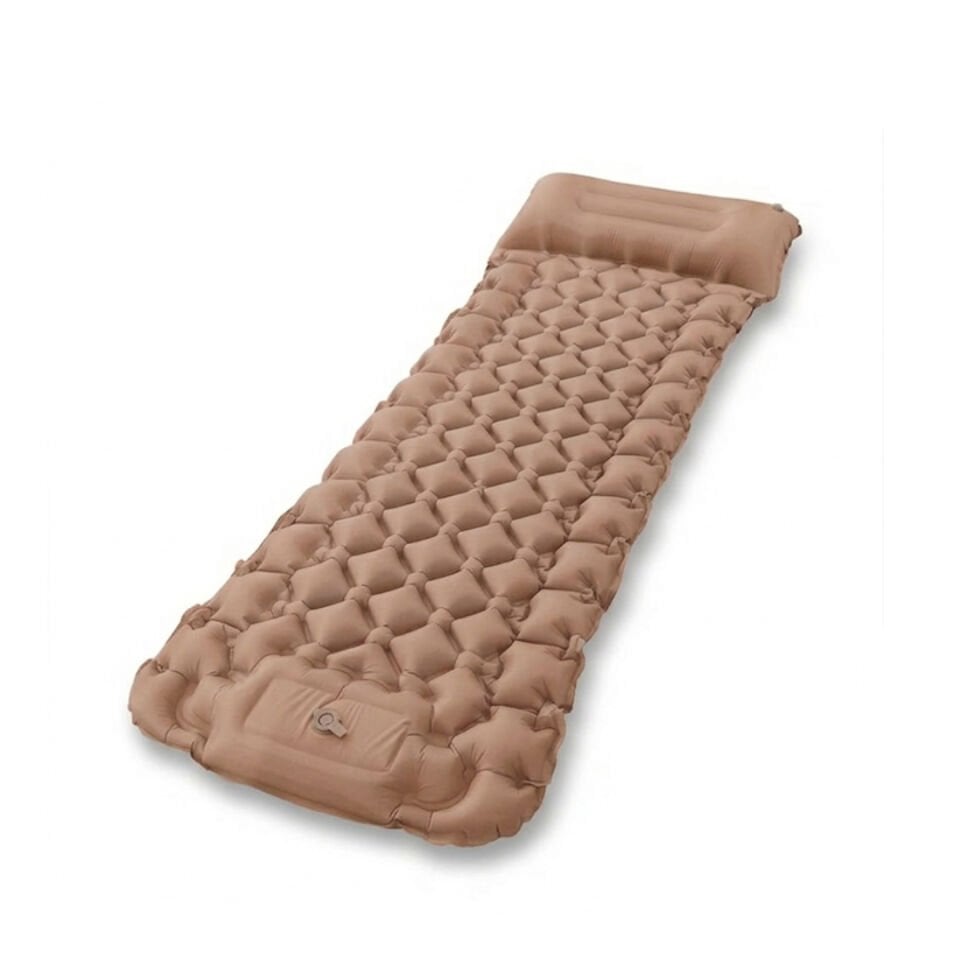 Kendinden Yastıklı Şişirilebilir Kamp ve Uyku Matı Açık Kahve