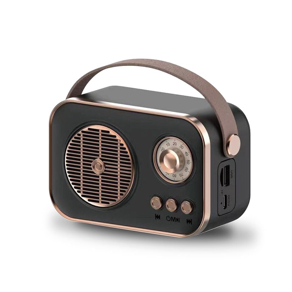 Taşınabilir FM/AM/SW Bluetooth Nostaljik Speaker Siyah