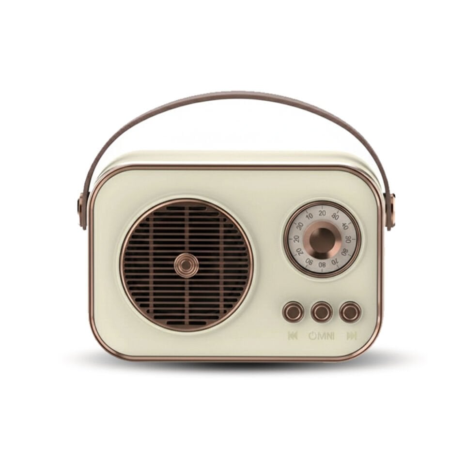 Taşınabilir FM/AM/SW Bluetooth Nostaljik Speaker Beyaz