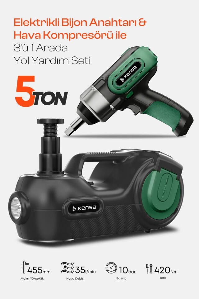 Hidrolik Kriko ve Elektrikli Bijon Anahtarı Seti