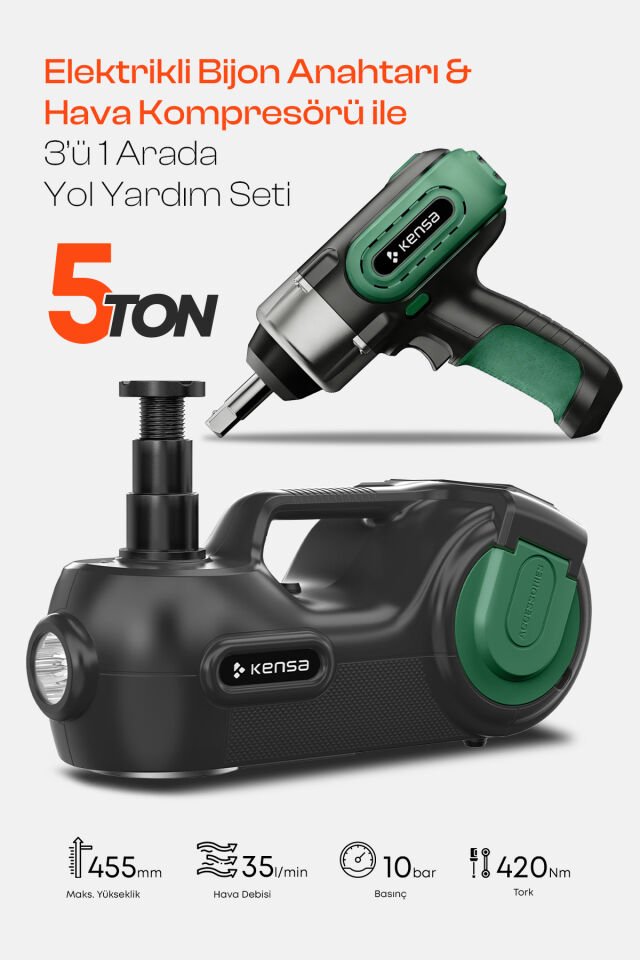 Hidrolik Kriko ve Elektrikli Bijon Anahtarı Seti