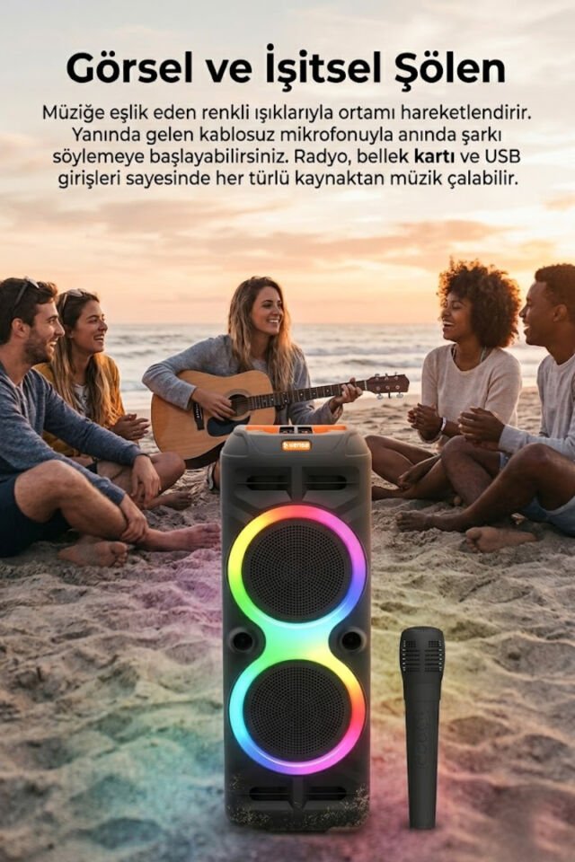 60W Taşınabilir Hoparlör