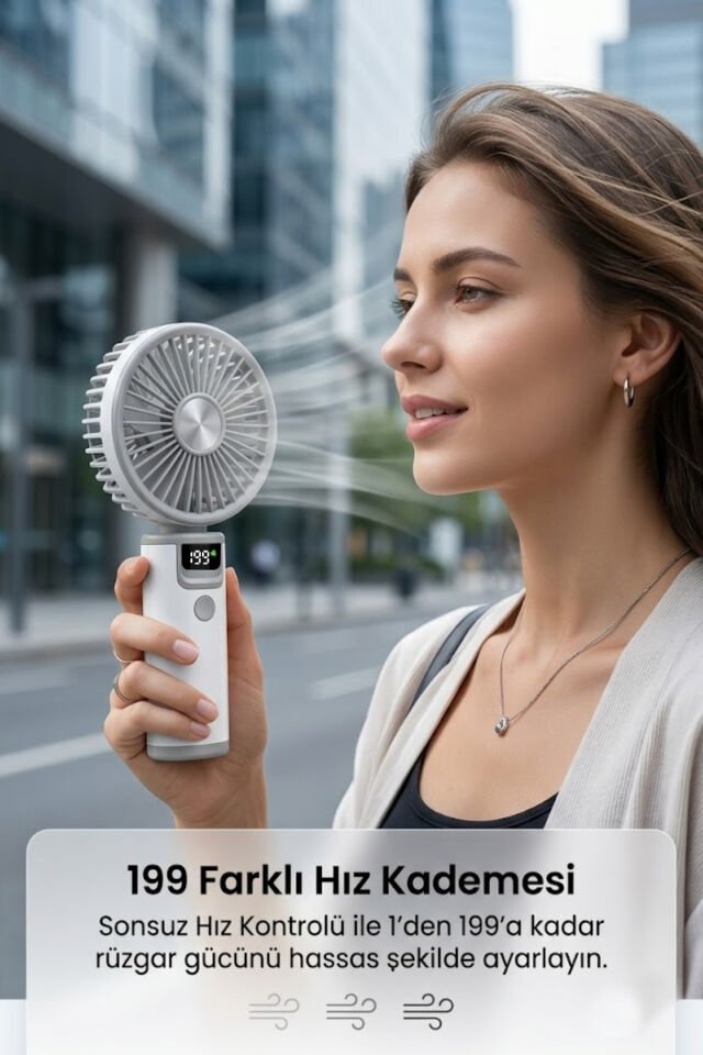 199 Hız Kademeli Fırçasız Turbo Fan Gri