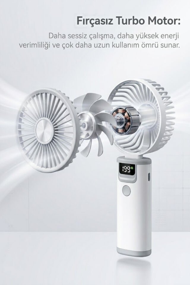 199 Hız Kademeli Fırçasız Turbo Fan Gri