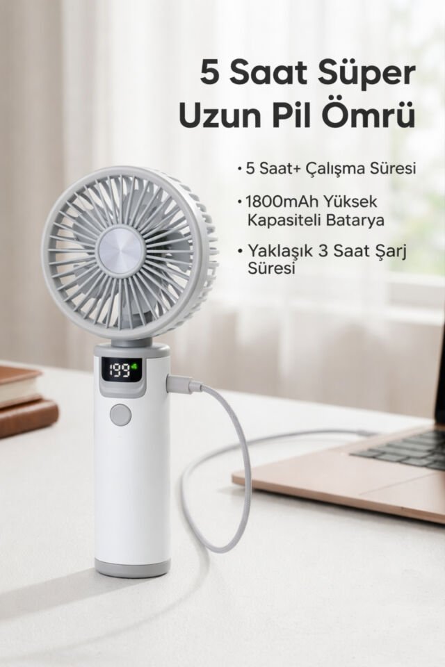 199 Hız Kademeli Fırçasız Turbo Fan Gri