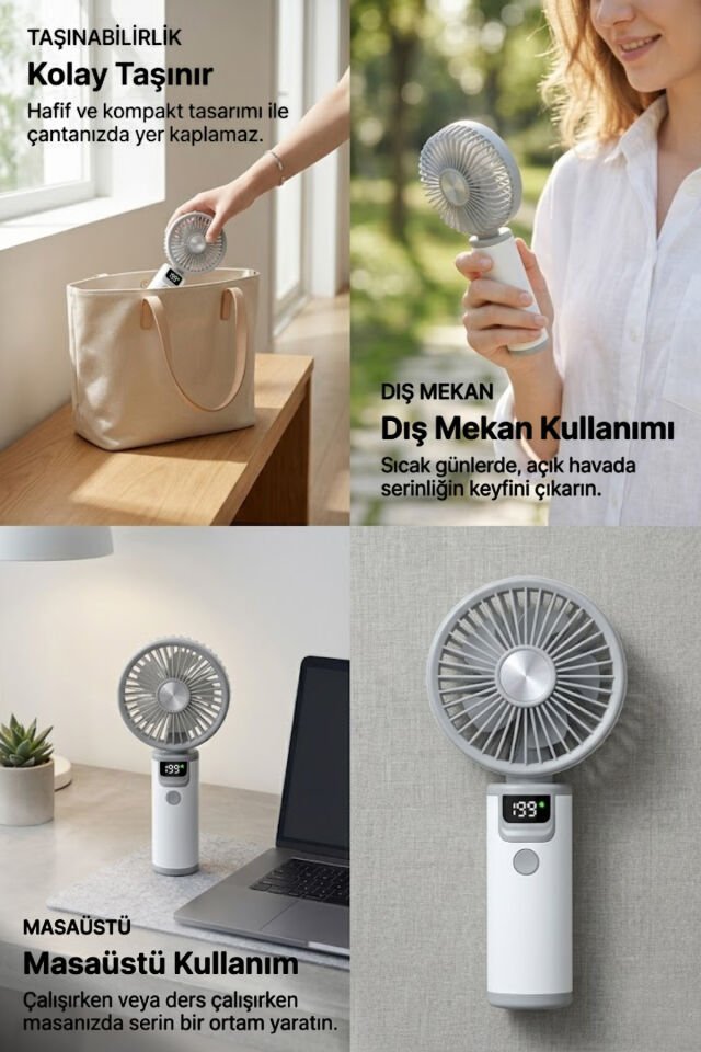 199 Hız Kademeli Fırçasız Turbo Fan Gri