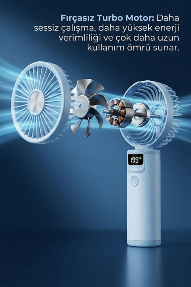199 Hız Kademeli Fırçasız Turbo Fan Mavi