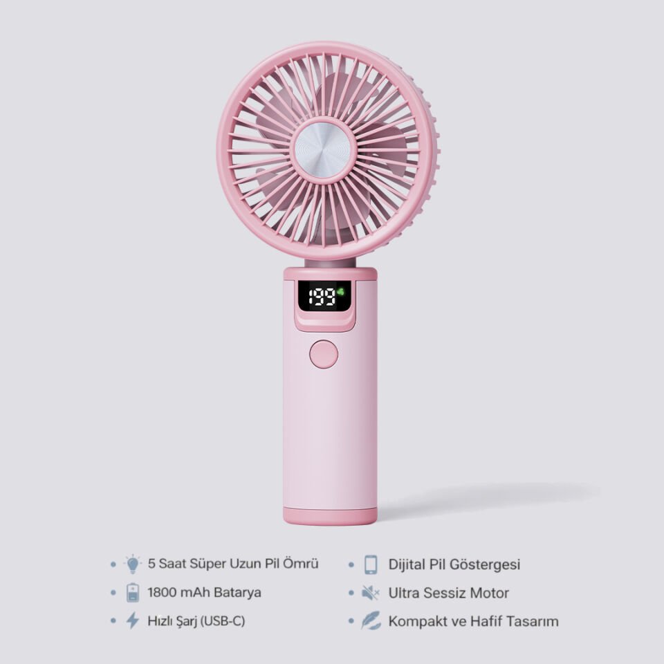 199 Hız Kademeli Fırçasız Turbo Fan pembe