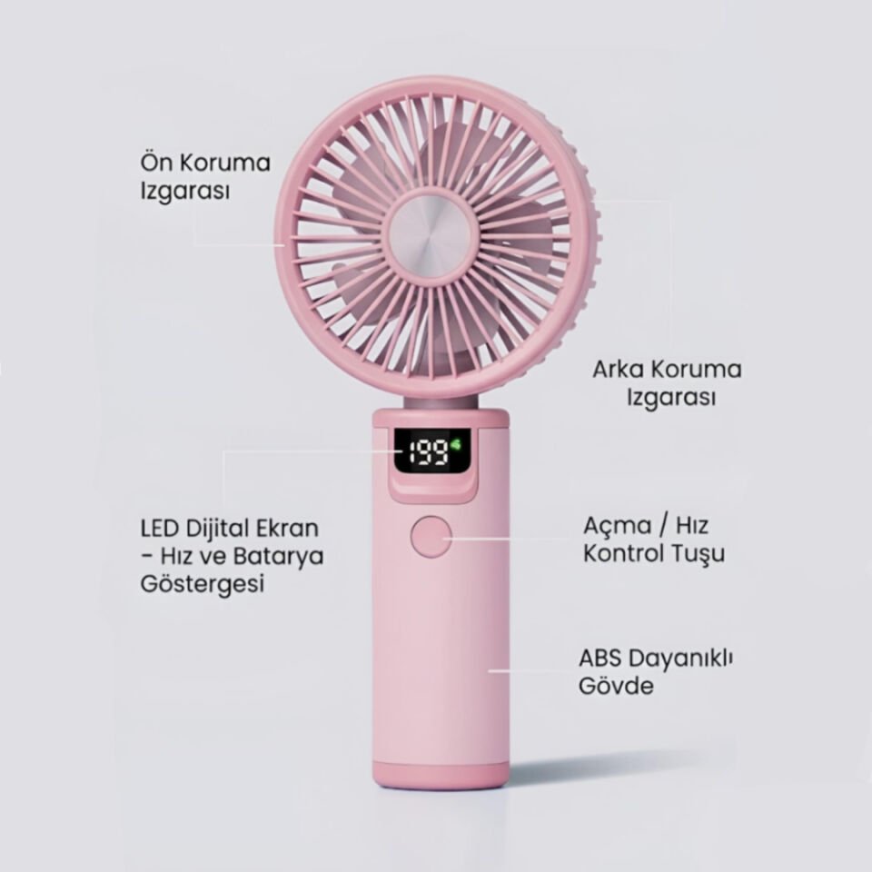 199 Hız Kademeli Fırçasız Turbo Fan pembe