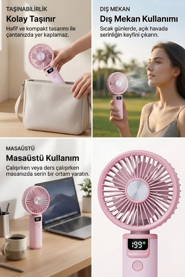 199 Hız Kademeli Fırçasız Turbo Fan pembe