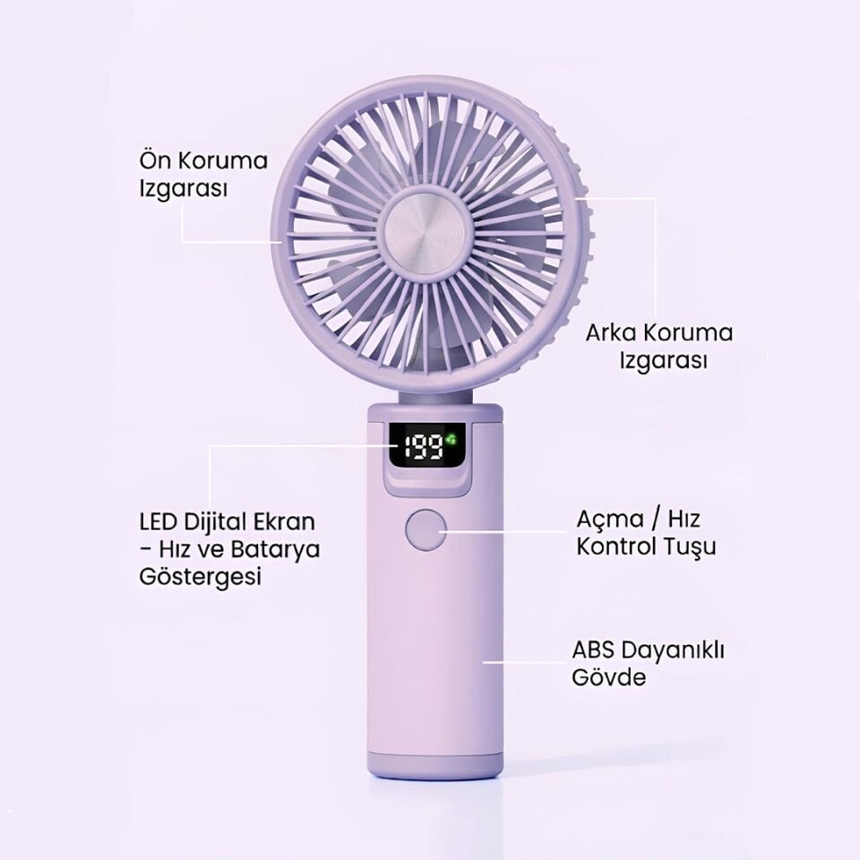 199 Hız Kademeli Fırçasız Turbo Fan mor