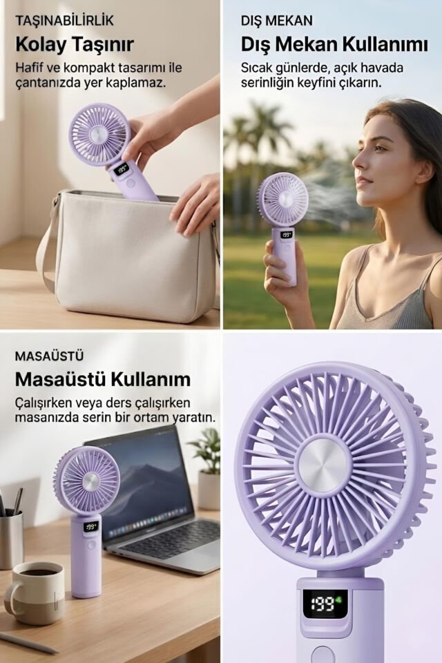 199 Hız Kademeli Fırçasız Turbo Fan mor