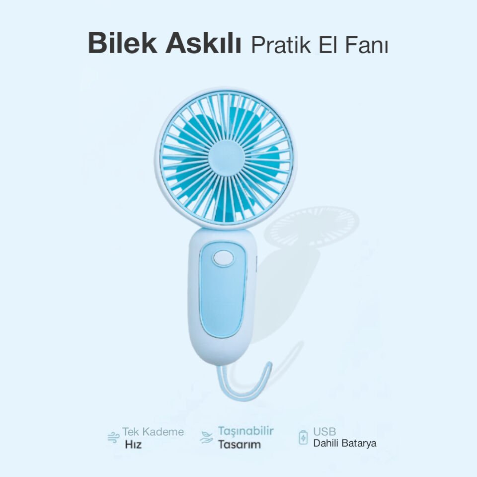 Bilek Askılı El Fanı Mavi