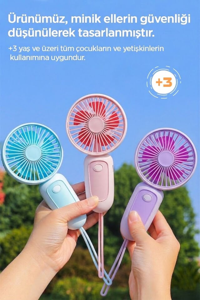 Bilek Askılı El Fanı Mavi