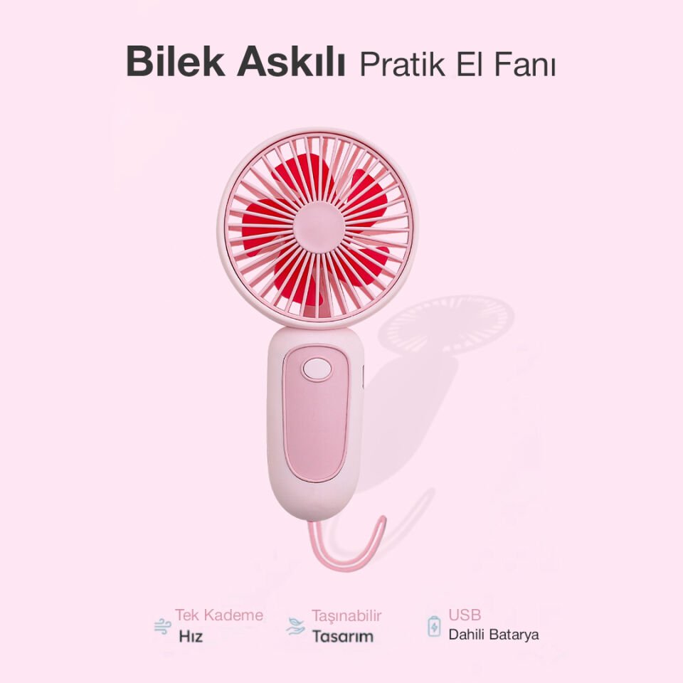 Bilek Askılı El Fanı pembe