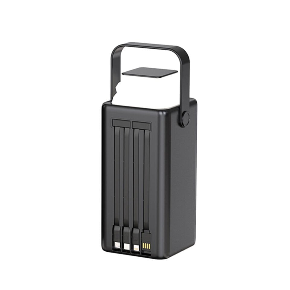 80.000mAh Kamp Lambalı 4 Kablolu Taşınabilir Powerbank