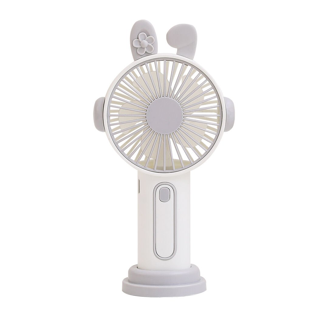 Sevimli Kulak Tasarımlı Şarjlı Mini Fan Gri
