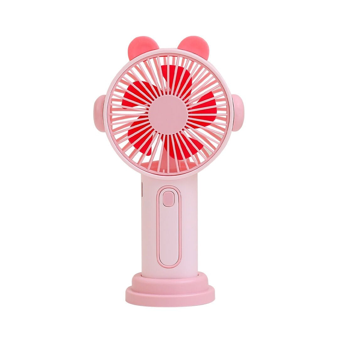 Sevimli Kulak Tasarımlı Şarjlı Mini Fan pembe