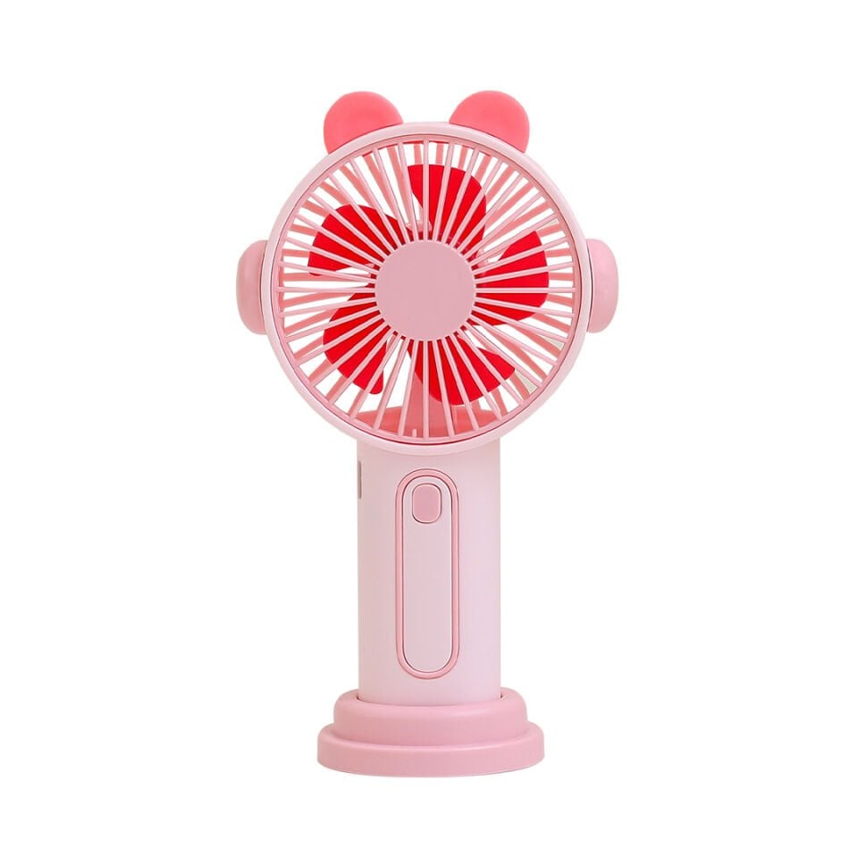 Sevimli Kulak Tasarımlı Şarjlı Mini Fan pembe