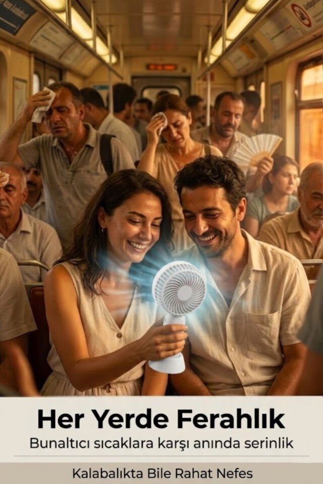 Telefon Standlı Şarjlı Mini El Fanı Gri