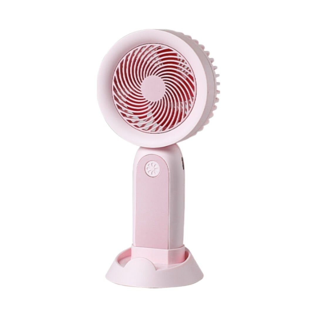 Telefon Standlı Şarjlı Mini El Fanı pembe