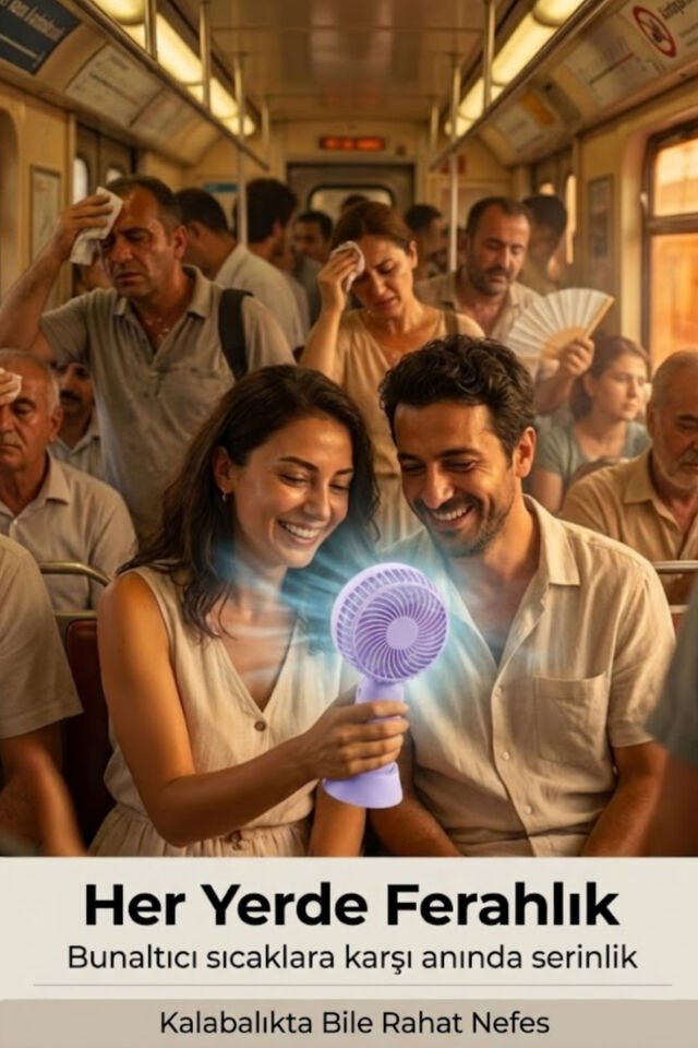 Telefon Standlı Şarjlı Mini El Fanı mor