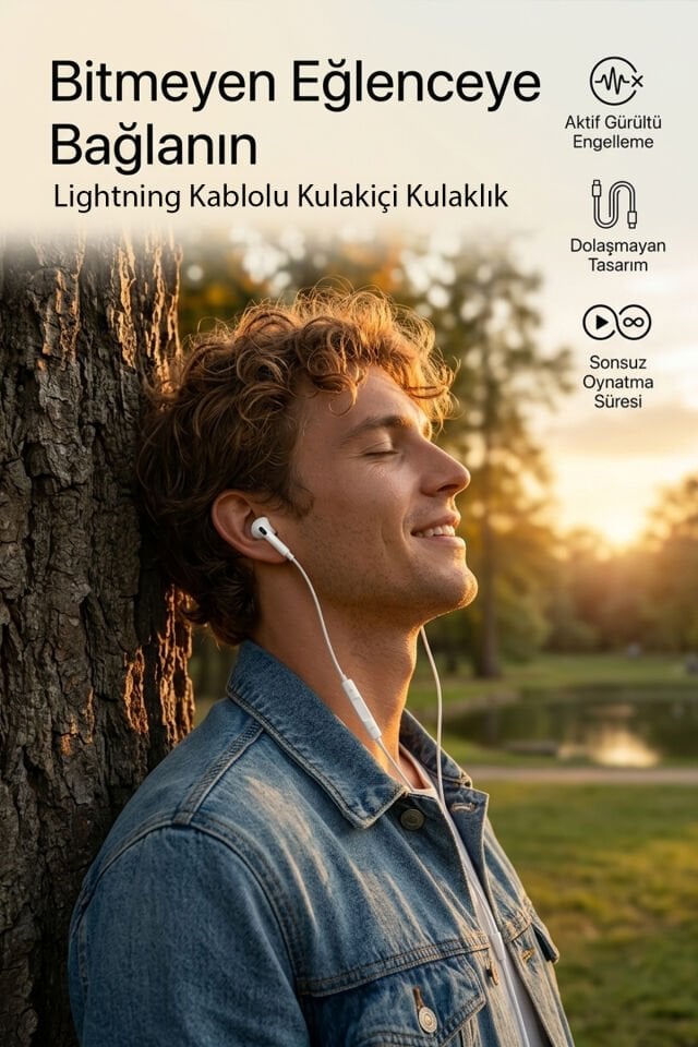Lightning Girişli Kablolu Kulaklık