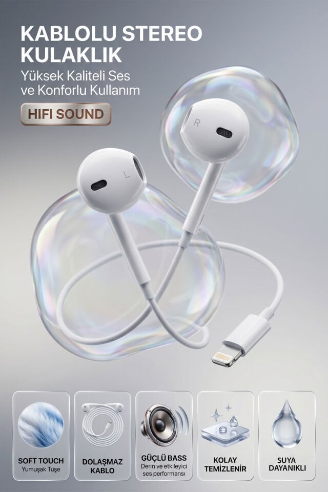 Lightning Girişli Kablolu Kulaklık