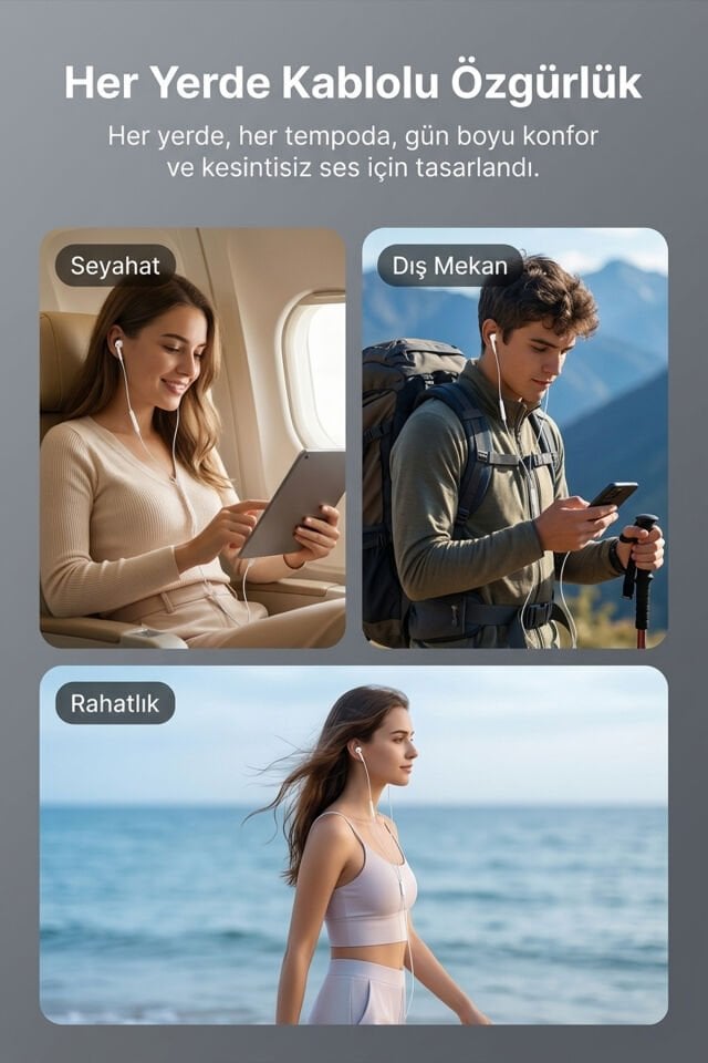 Lightning Girişli Kablolu Kulaklık