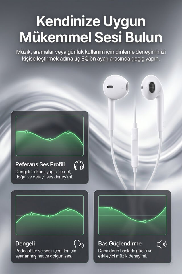 Lightning Girişli Kablolu Stereo Kulaklık