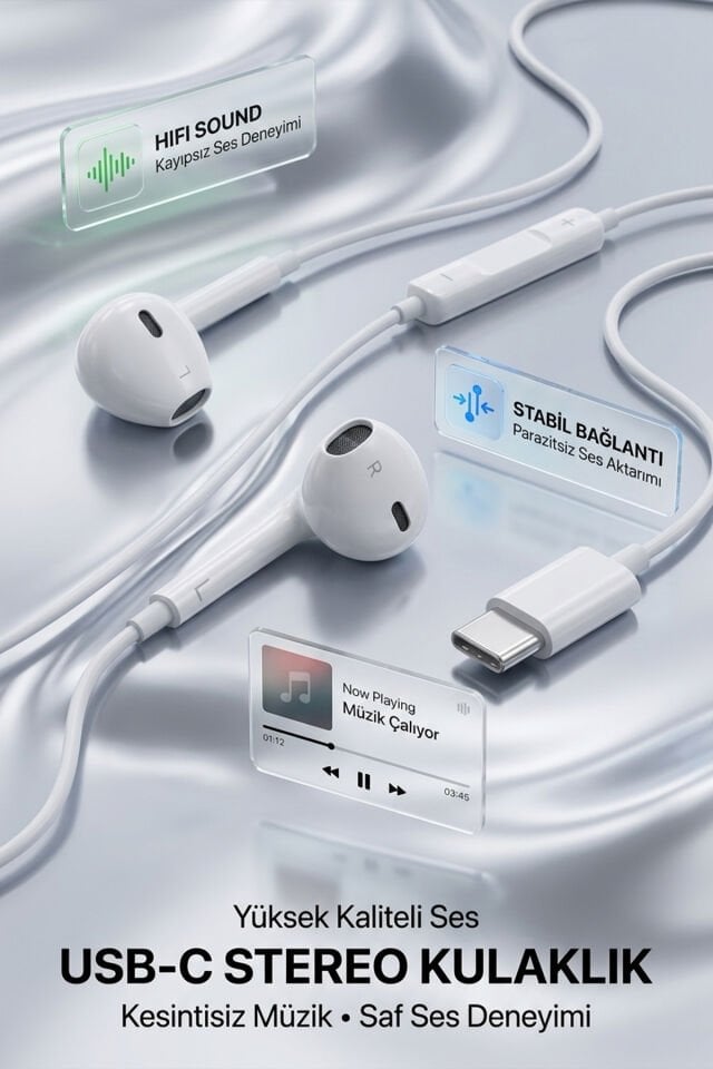 Type-C Stereo Kablolu Kulaklık