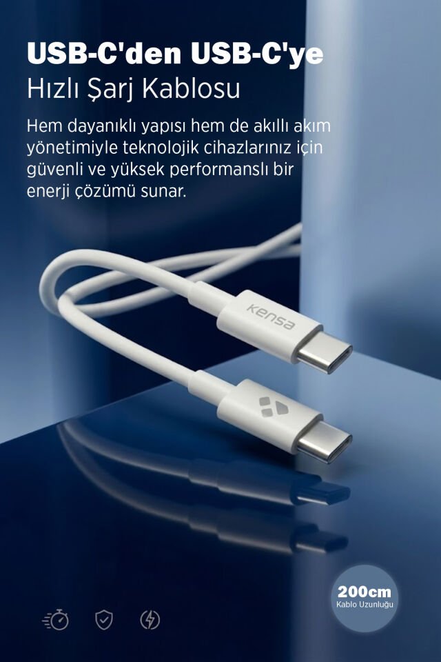 Type-C 100W PD Destekli Hızlı Şarj Kablosu