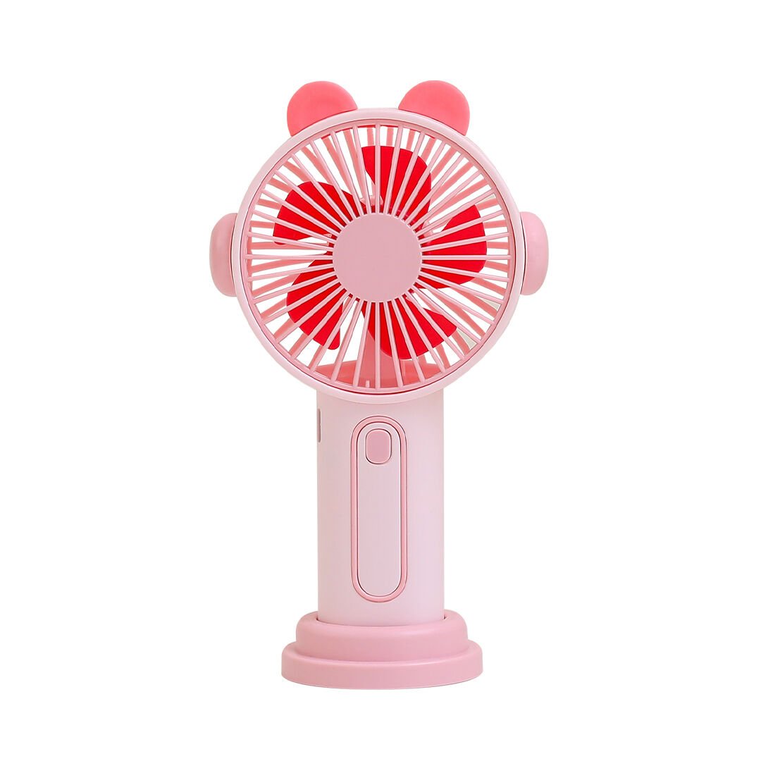 Sevimli Kulak Tasarımlı Şarjlı Mini Fan pembe