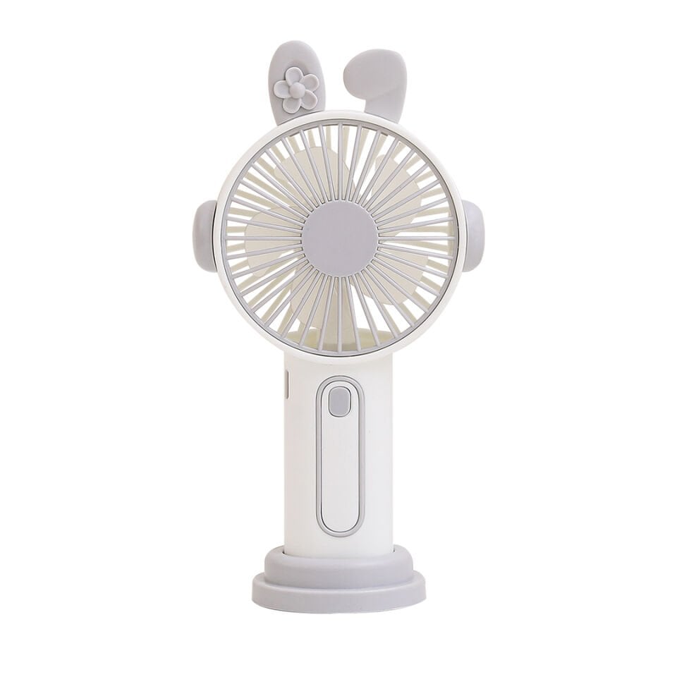 Sevimli Kulak Tasarımlı Şarjlı Mini Fan Gri