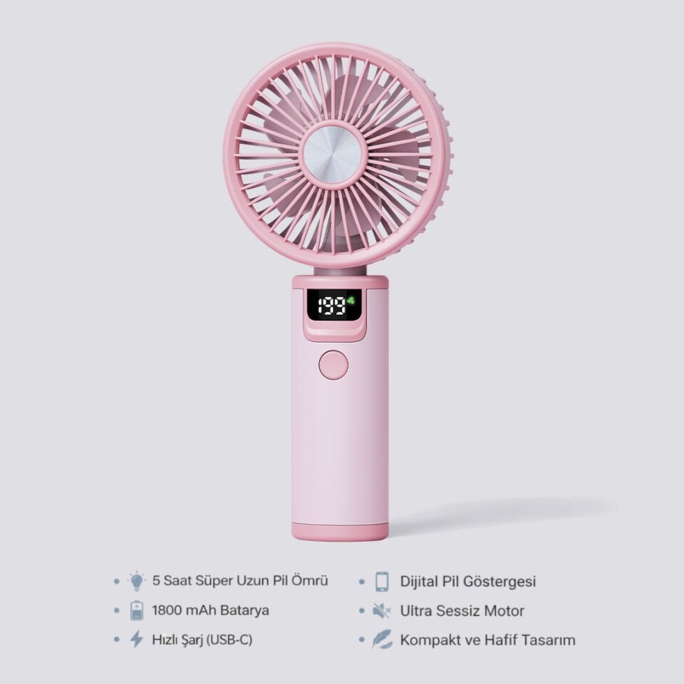 199 Hız Kademeli Fırçasız Turbo Fan pembe