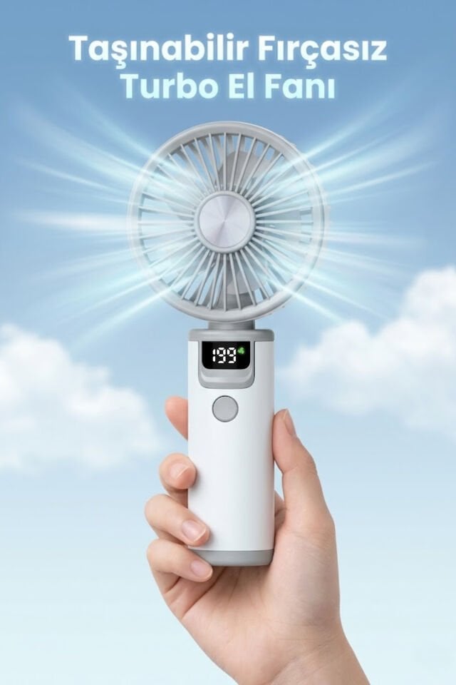 199 Hız Kademeli Fırçasız Turbo Fan Gri