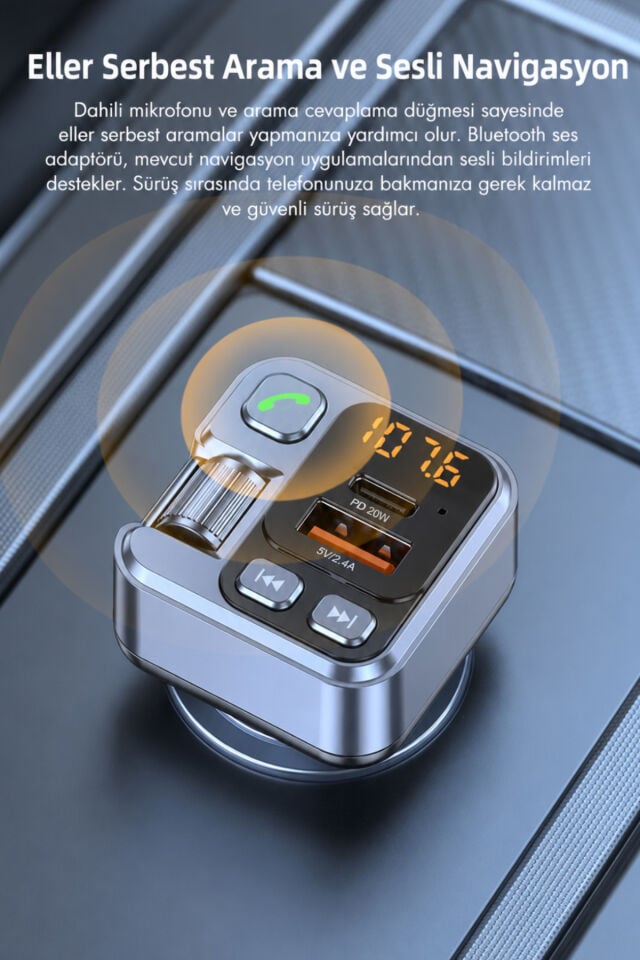20W PD Hızlı Şarjlı Bluetooth FM Transmitter