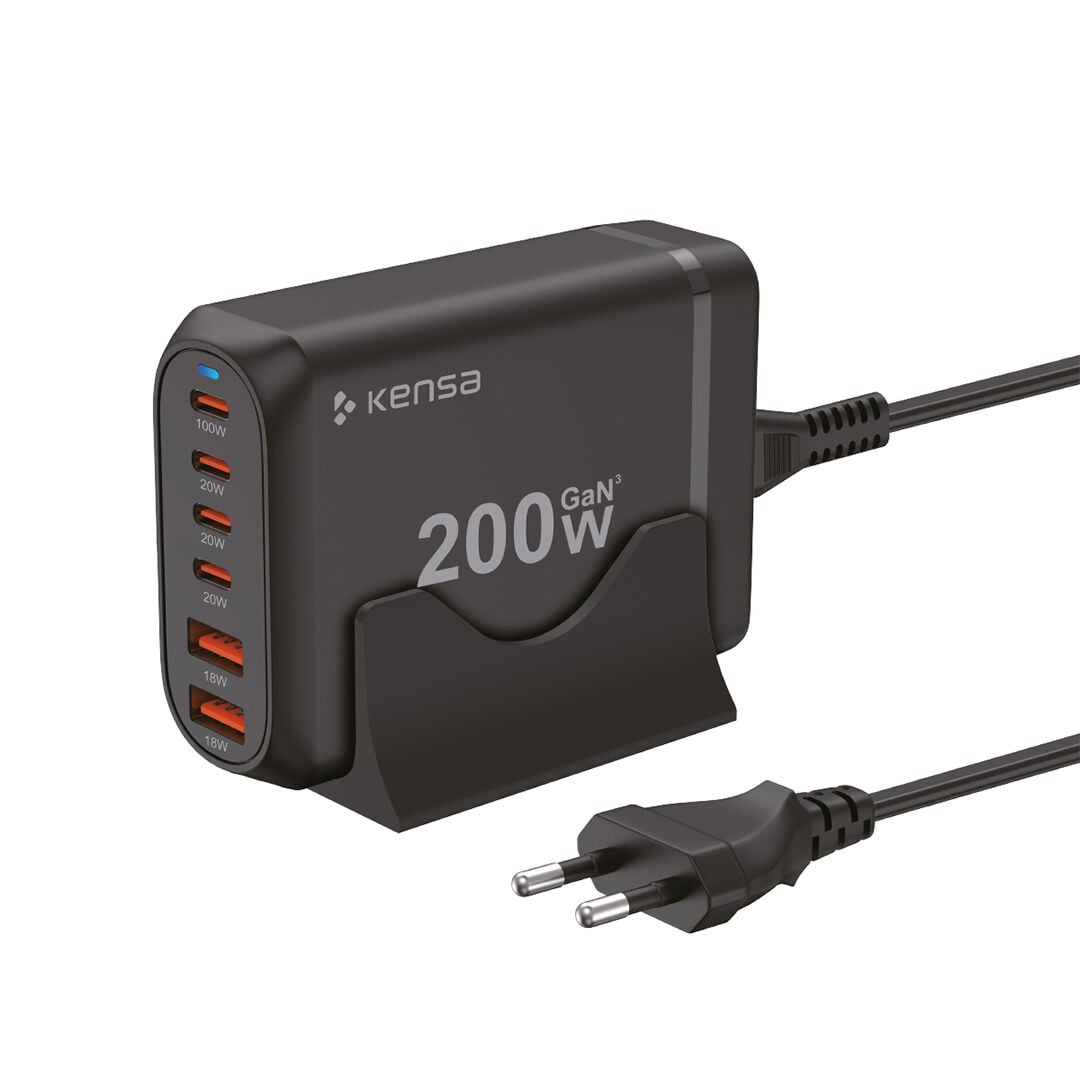 200W 6 Port GaN Pro Masaüstü Hızlı Şarj Adaptörü