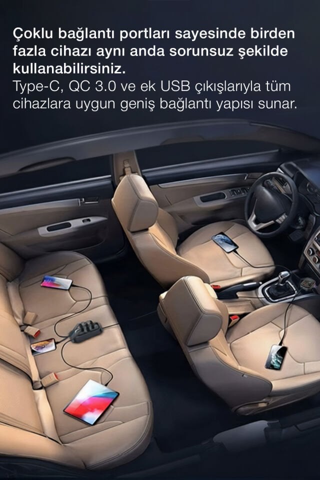 Bluetooth FM Transmitter & Hızlı Araç Şarj Kiti