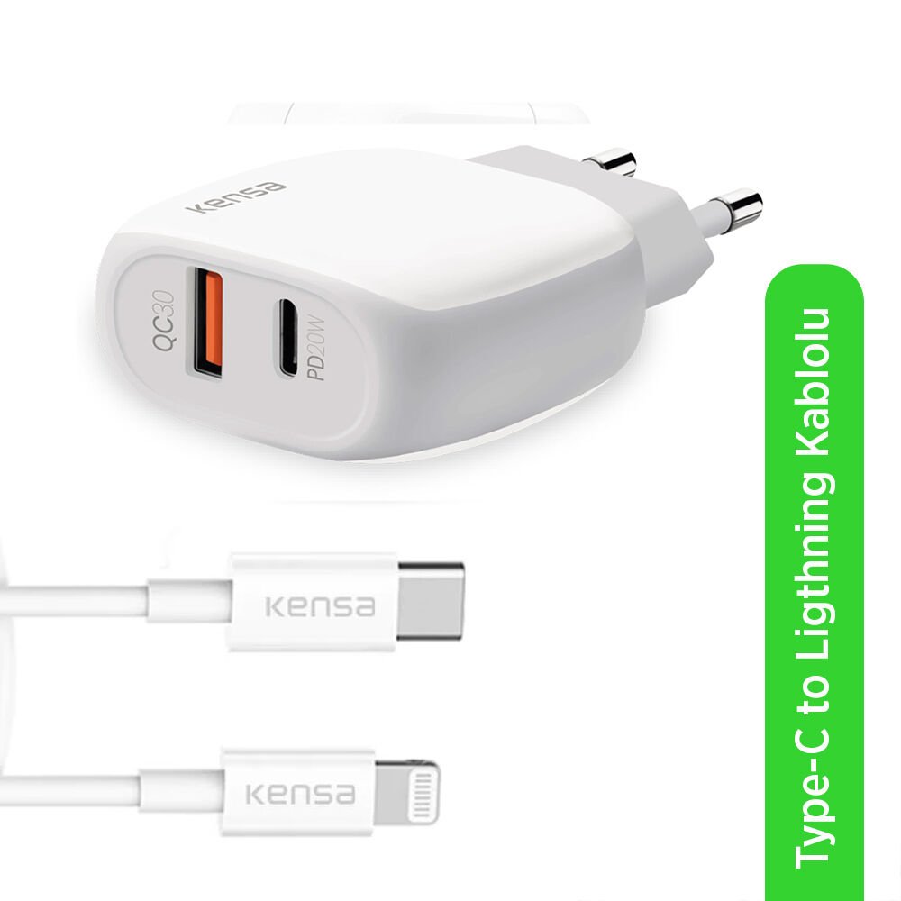 PW 200 PD QC 20W Type-C'den Lightning Kablo