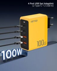 GN-1 (2x Type-C 2x Usb-A) GaN3 Pro Süper Hızlı Şarj Başlığı