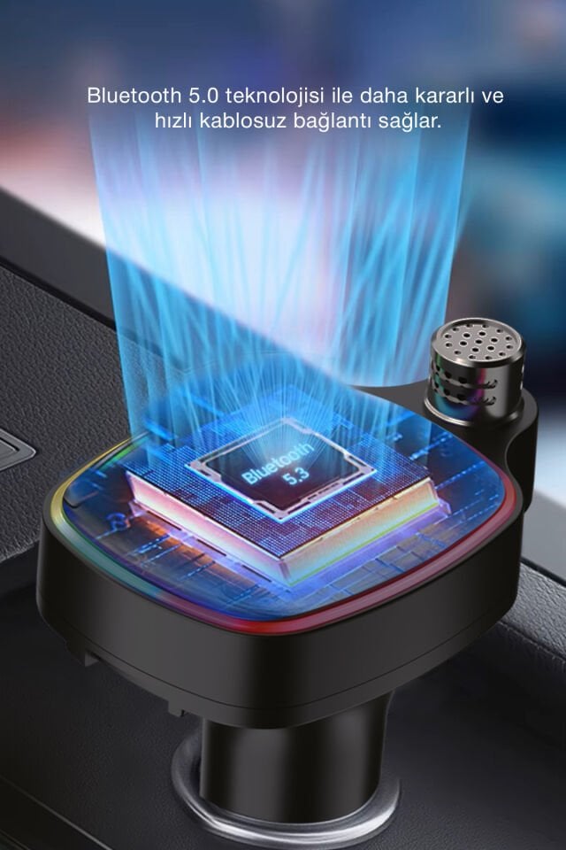 Bluetooth FM Transmitter - PD 3.0 Hızlı Şarj Destekli Araç Kiti