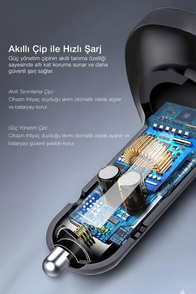 Bluetooth FM Transmitter - PD 3.0 Hızlı Şarj Destekli Araç Kiti