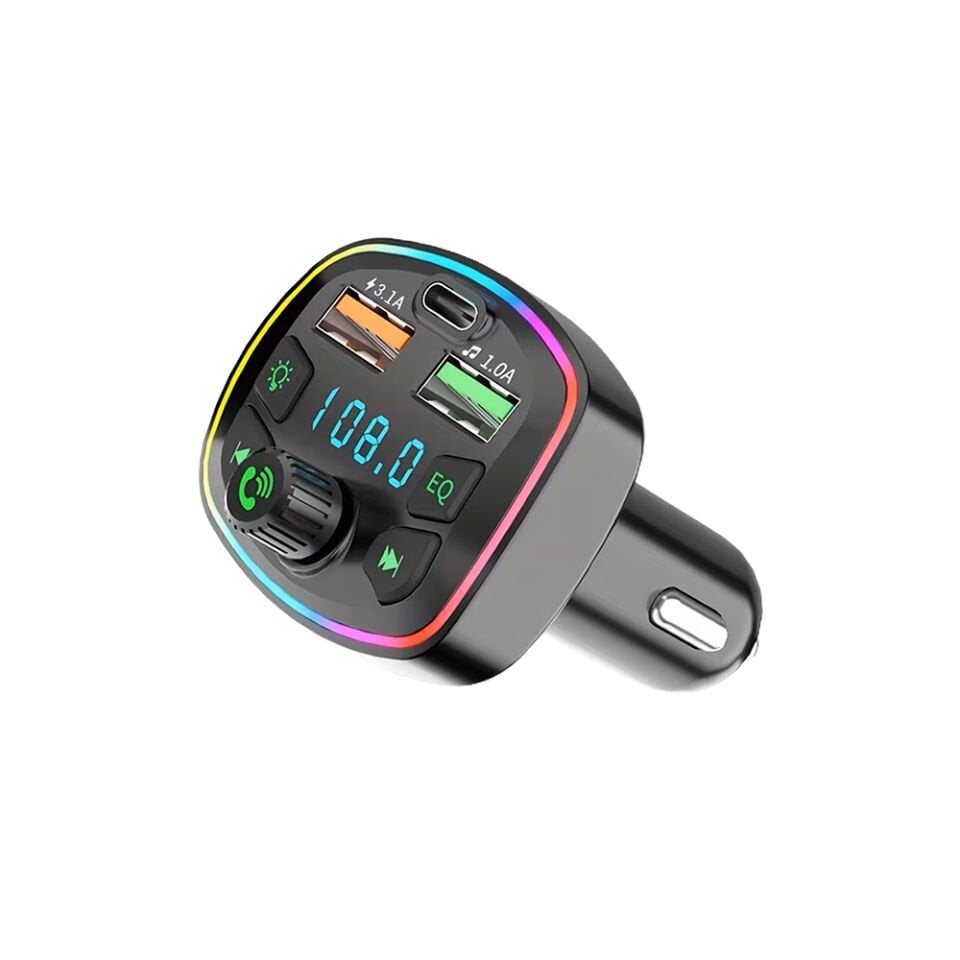 Bluetooth FM Transmitter Araç İçi Hızlı Şarj Adaptörü