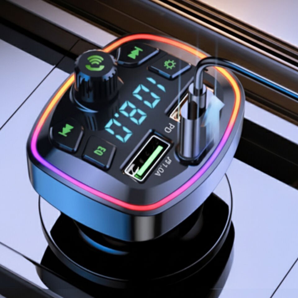 Bluetooth FM Transmitter Araç İçi Hızlı Şarj Adaptörü