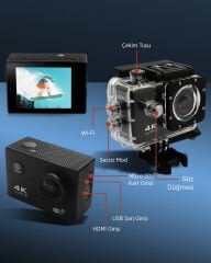 KMR-2 4K Ultra HD Aksiyon Kamerası