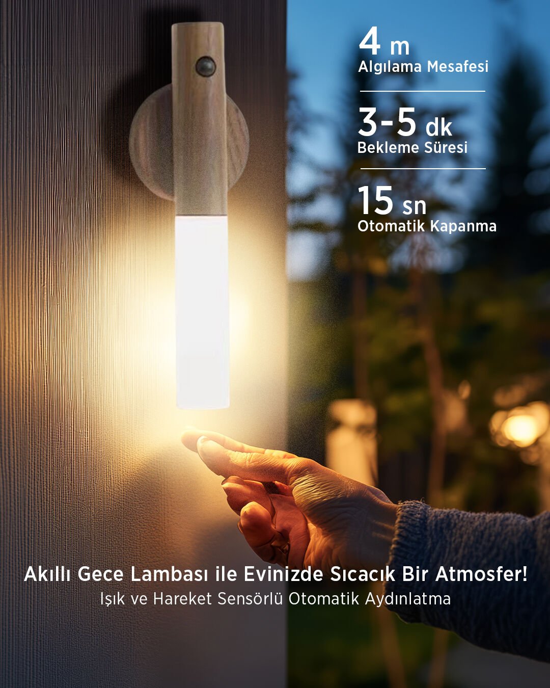 LD-32 Hareket Sensörlü Duvar Lambası
